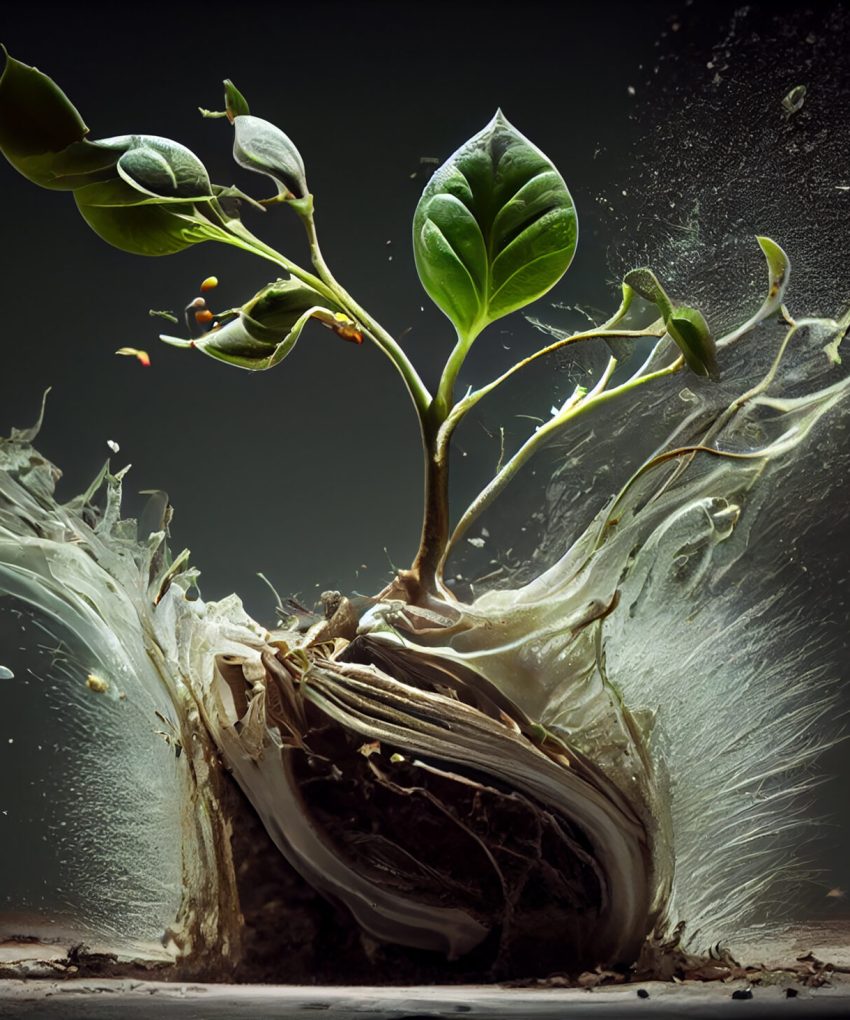 Nature growth underwater root and wet background ,generative artificial intelligence